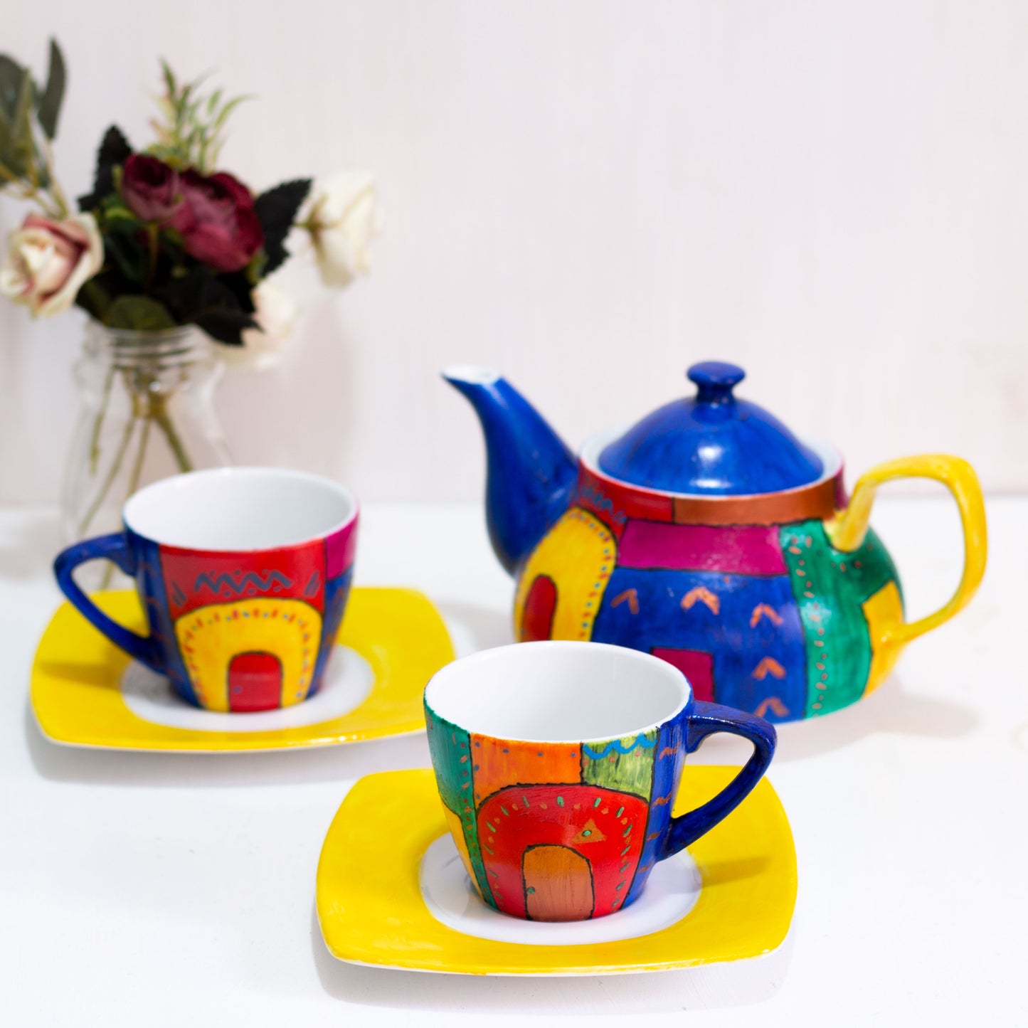 Nubian Houses Full Color Teapot
