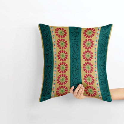 Green Calligraphy Cushion Cover