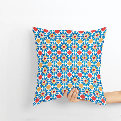 Blue Islamic Stars Cushion Cover