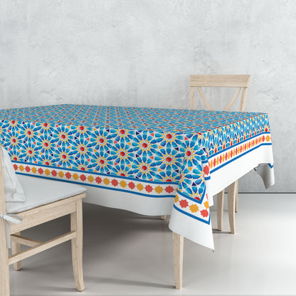 Blue Islamic Stars Tablecloth