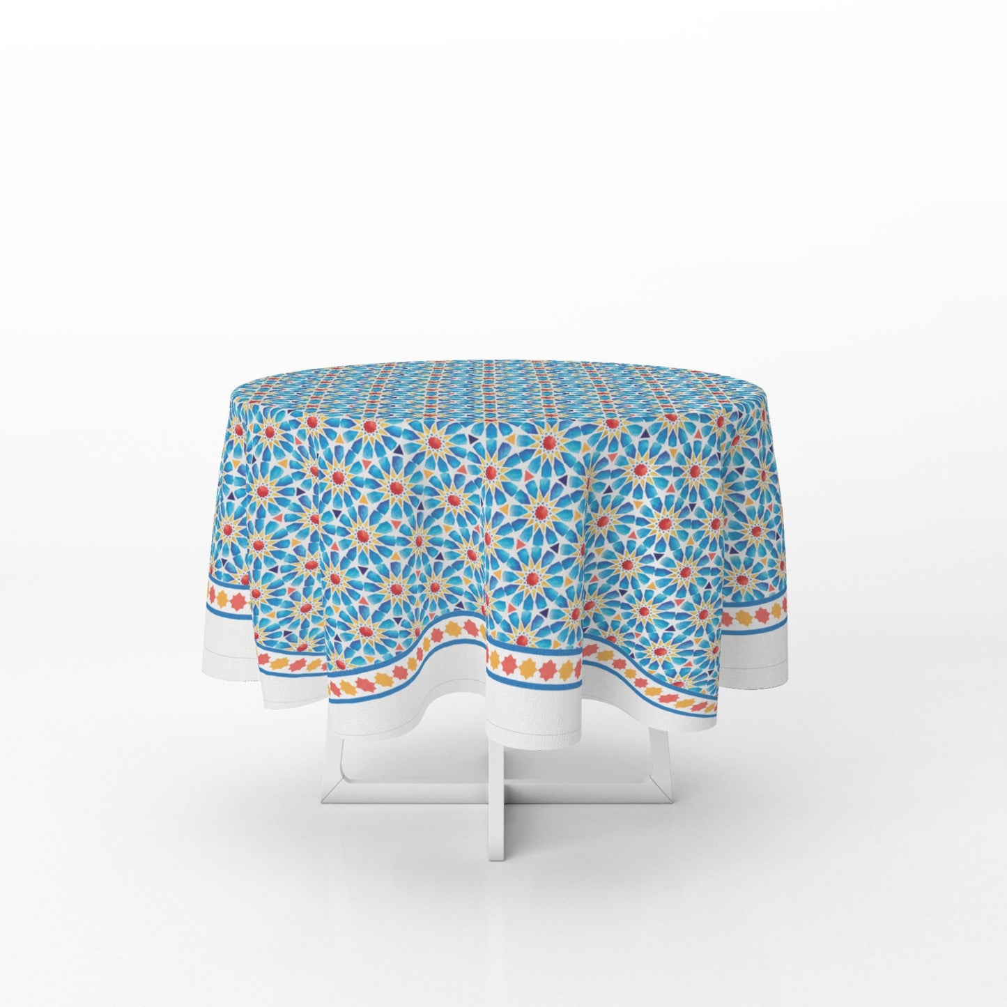 Blue Islamic Stars Tablecloth
