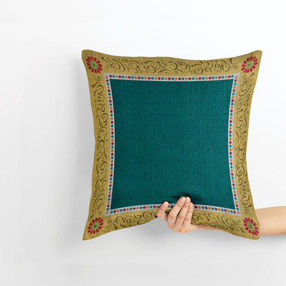 Green Calligraphy Cushion Cover