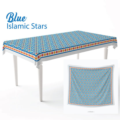 Blue Islamic Stars Tablecloth