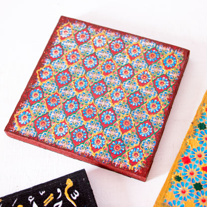 Arabesque coasters wooden tray