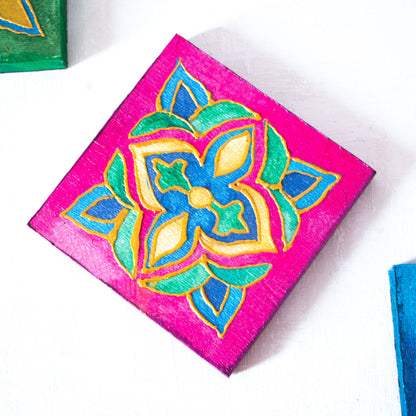 Arabic Blossom coasters wooden tray