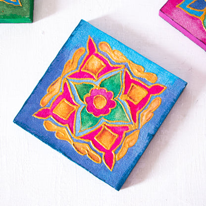 Arabic Blossom coasters wooden tray