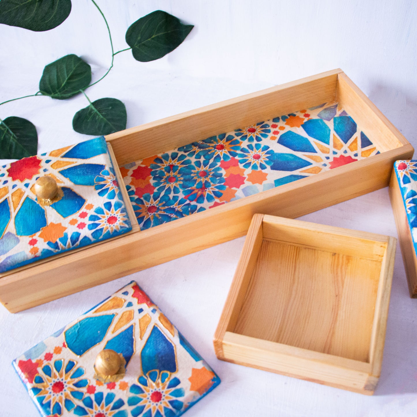 Blue Islamic Star Nuts Tray 4 pieces