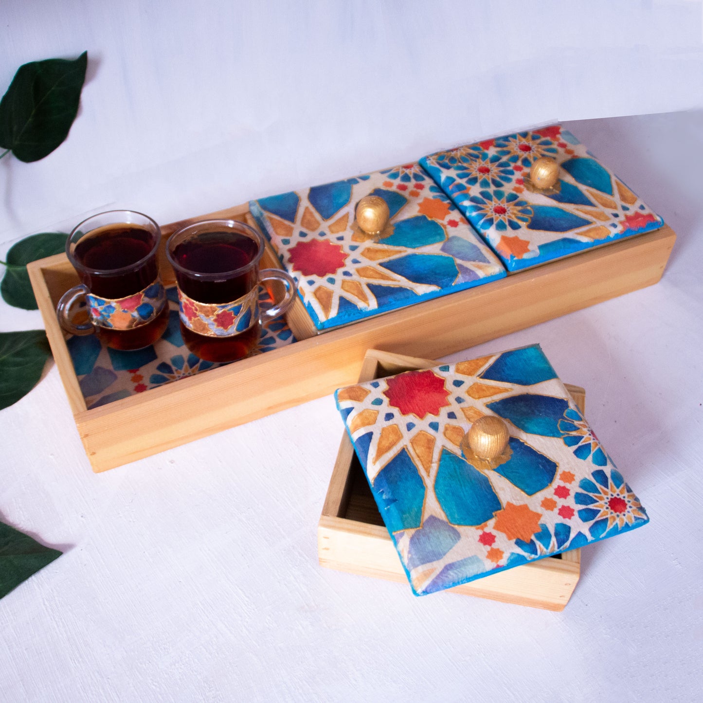 Blue Islamic Star Nuts Tray 4 pieces