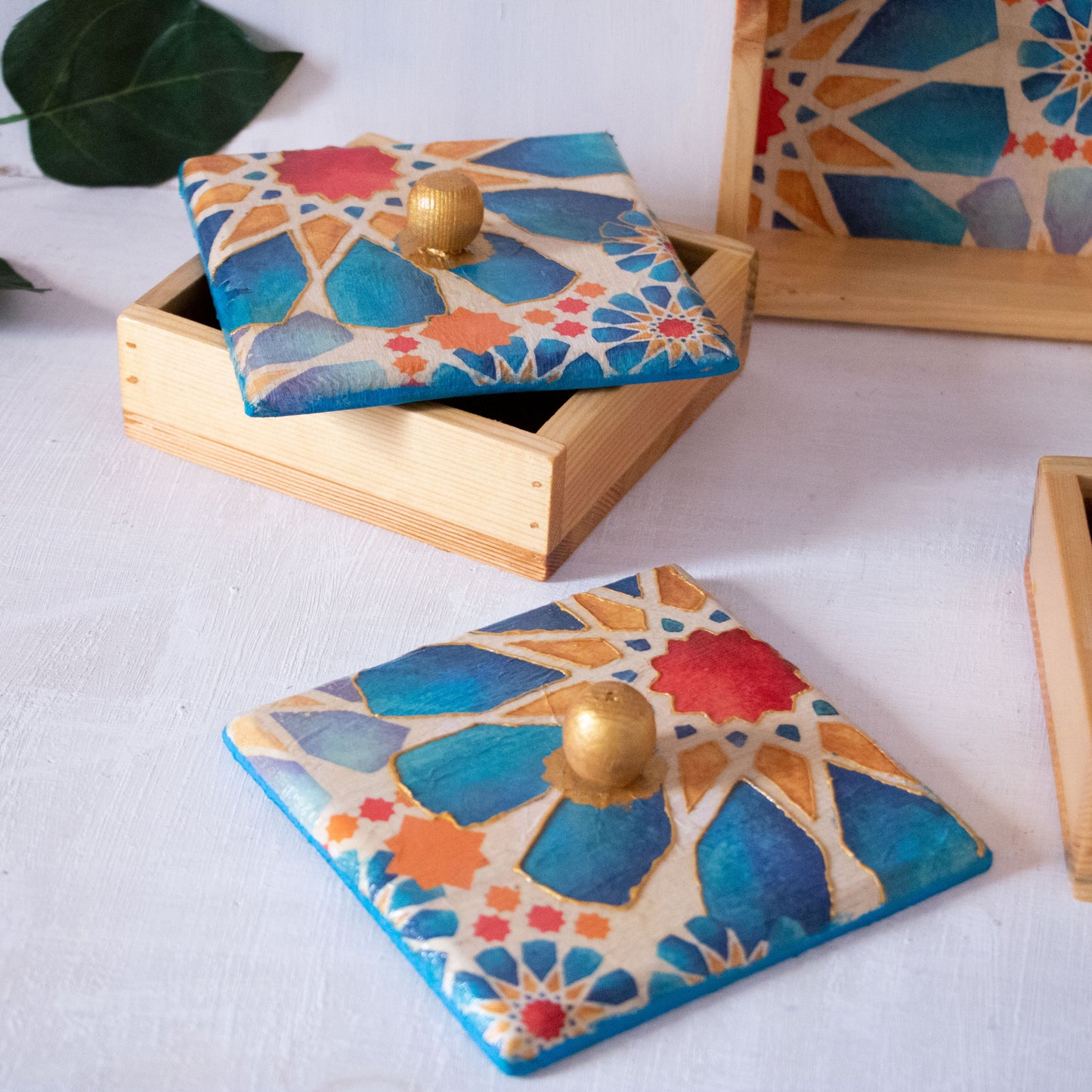 Blue Islamic Star Nuts Tray 4 pieces