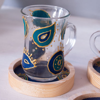 Blue Eyes Cups + Wooden Coasters