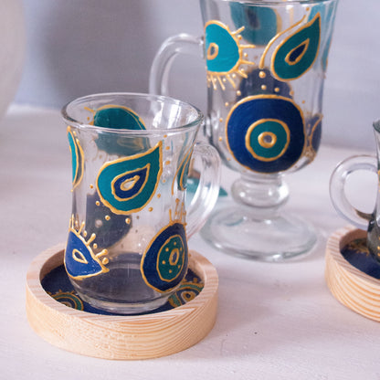 Blue Eyes Cups + Wooden Coasters
