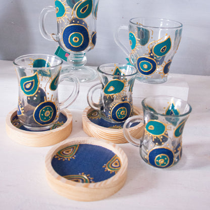 Blue Eyes Cups + Wooden Coasters