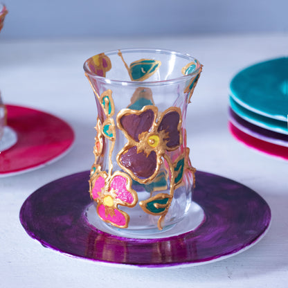 Hand painted Flora Glass Cups