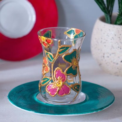 Hand painted Flora Glass Cups