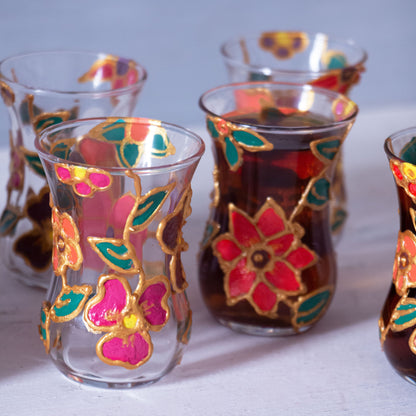 Hand painted Flora Glass Cups