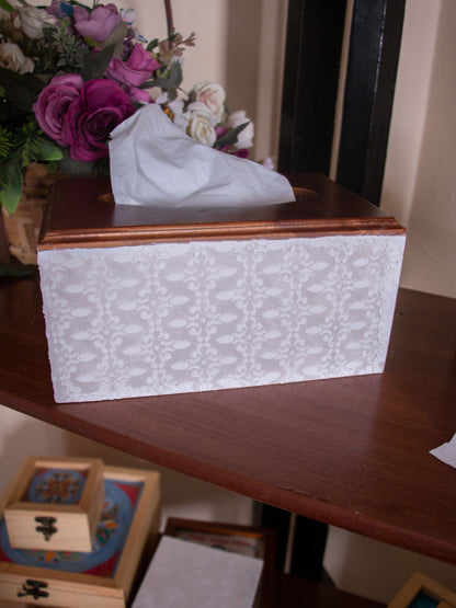 Tissue Box Off white Islamic Pattern