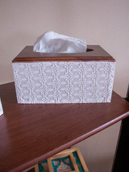 Tissue Box Off white Islamic Pattern