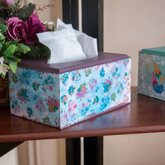 Purple roses Tissue Box