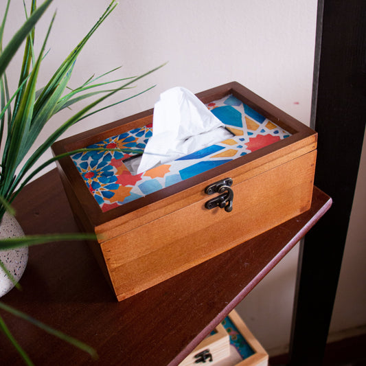 Blue Stars Islamic Tissue Box