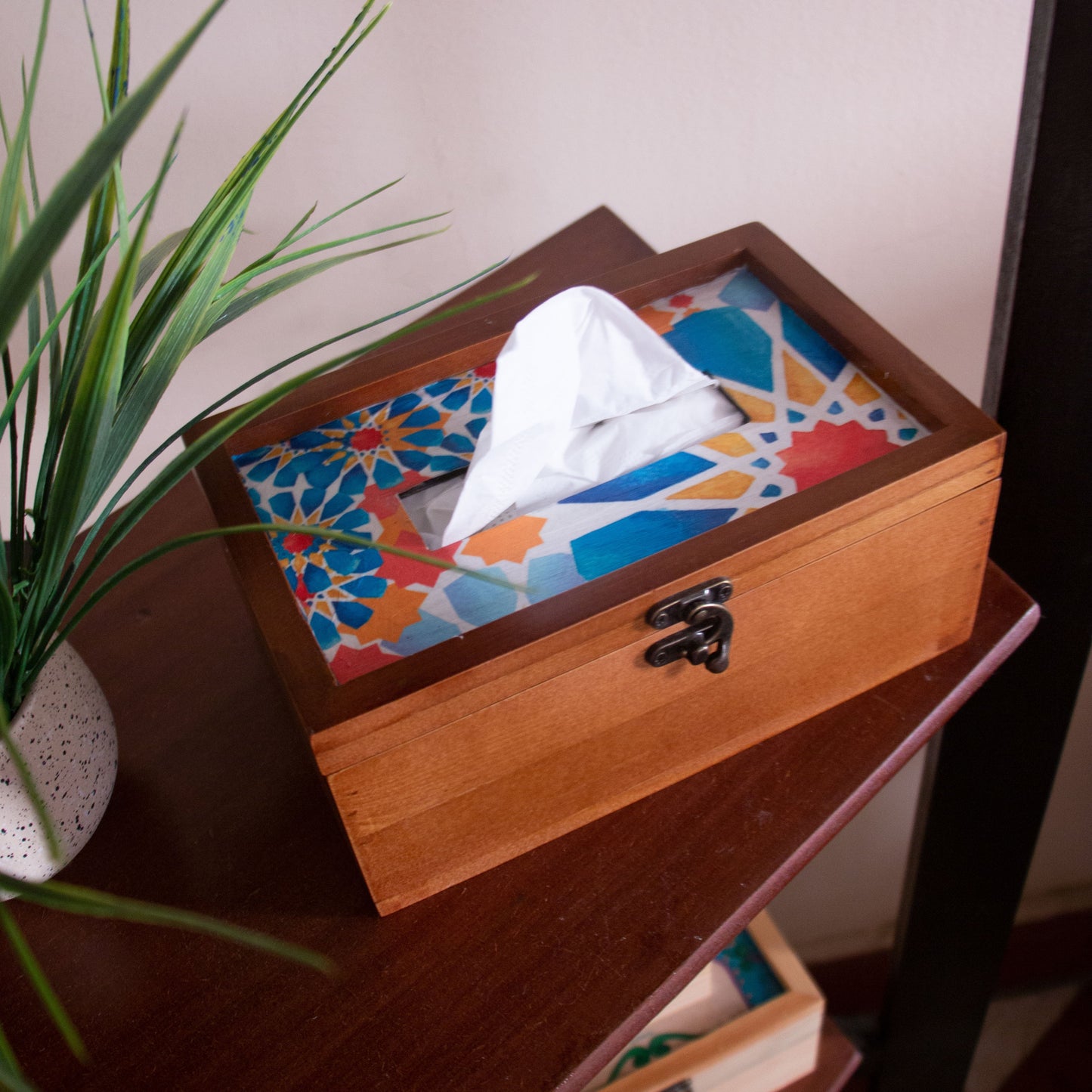 Blue Stars Islamic Tissue Box