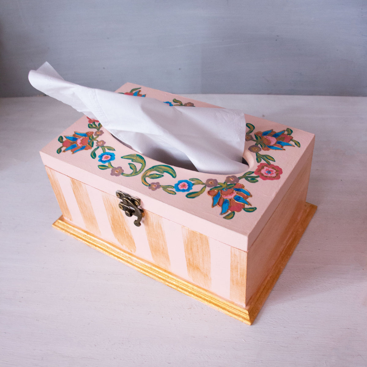 Farah Handpainted Tissue Box