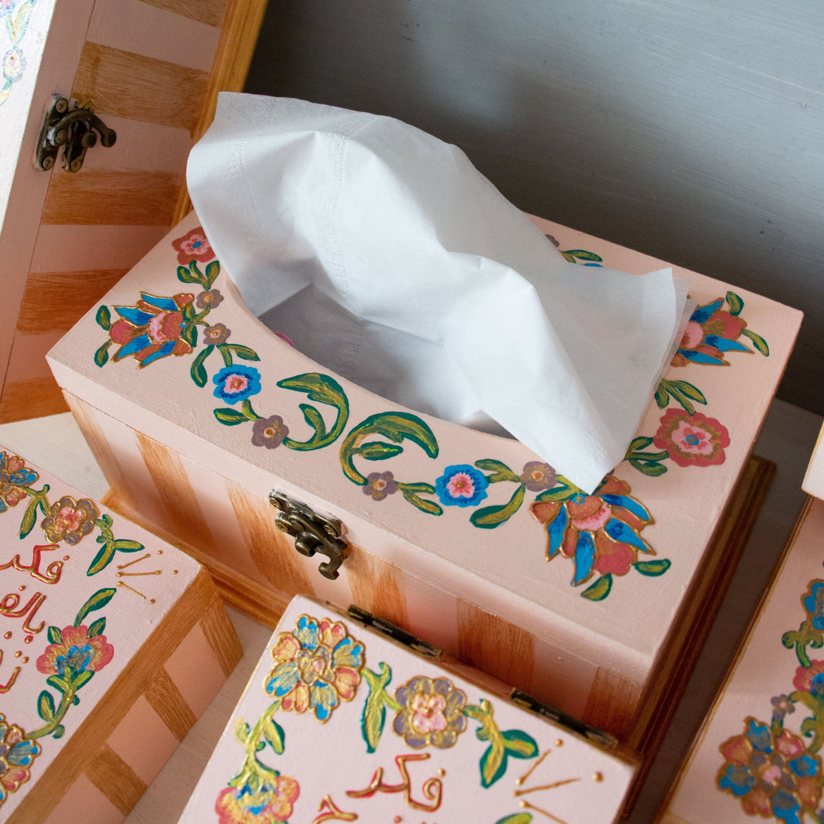 Farah Handpainted Tissue Box