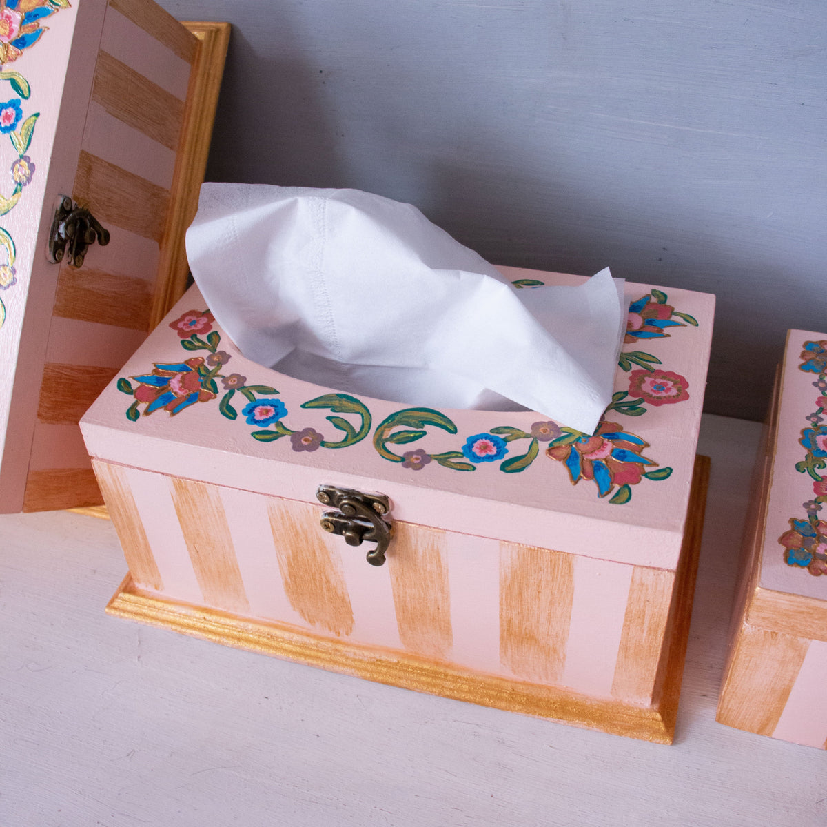 Farah Handpainted Tissue Box