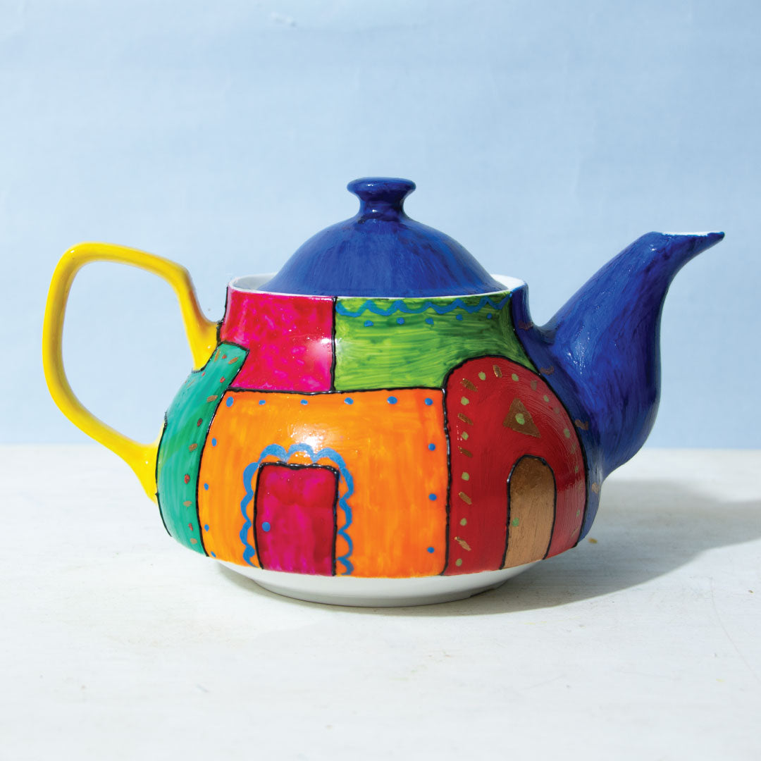 Nubian Houses Full Color Teapot