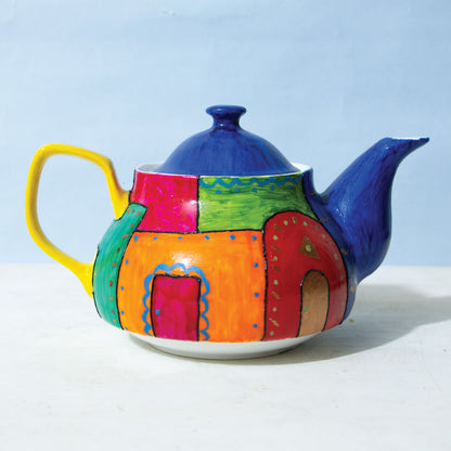 Nubian Houses Full Color Teapot