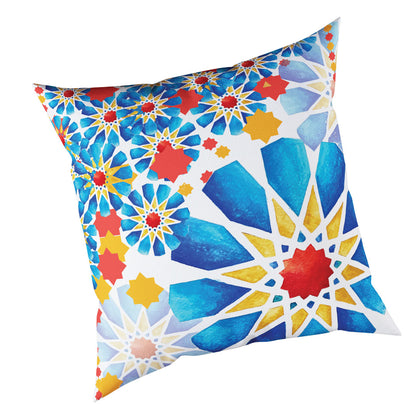Blue Islamic Stars Cushion Cover