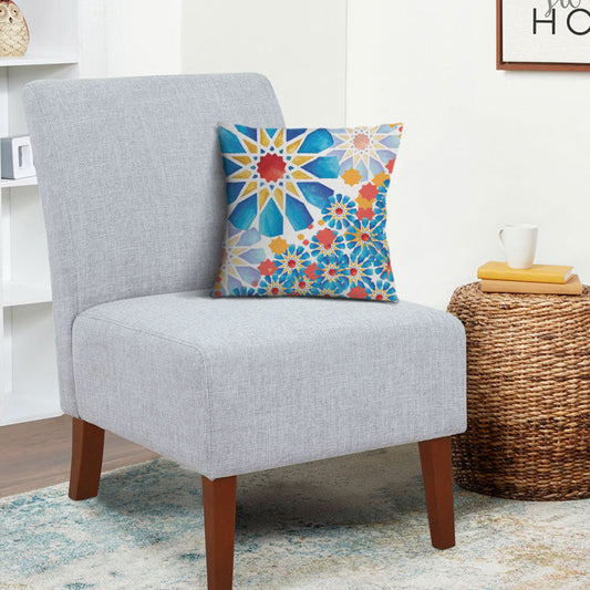 Blue Islamic Stars Cushion Cover