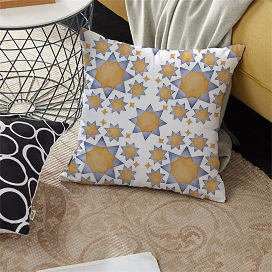 Golden Islamic Stars Cushion Cover