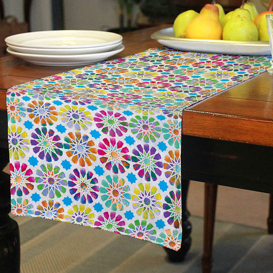 Technicolor Islamic Stars Table Runner